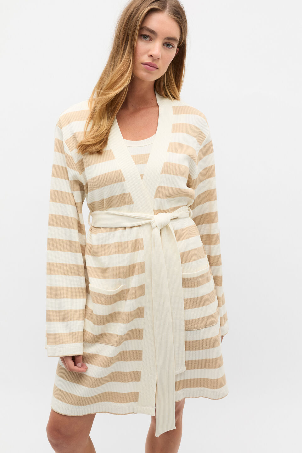 Stripe Robe  Ecru