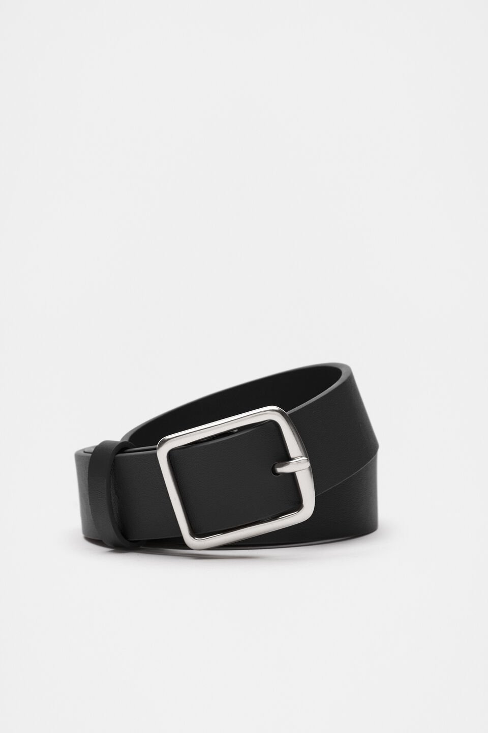 Abby Classic Leather Belt  Black Silver