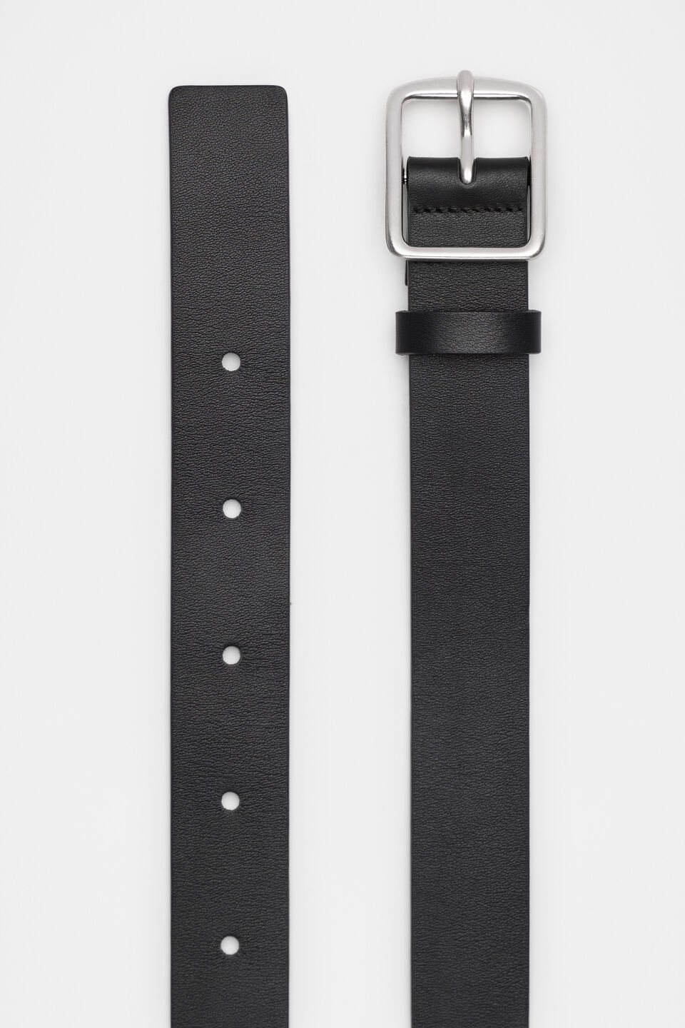Abby Classic Leather Belt  Black Silver