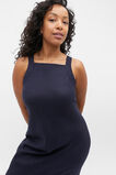 Linen Square Neck Bias Slip Dress  Midnight Sky  hi-res