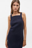 Linen Square Neck Bias Slip Dress  Midnight Sky  hi-res