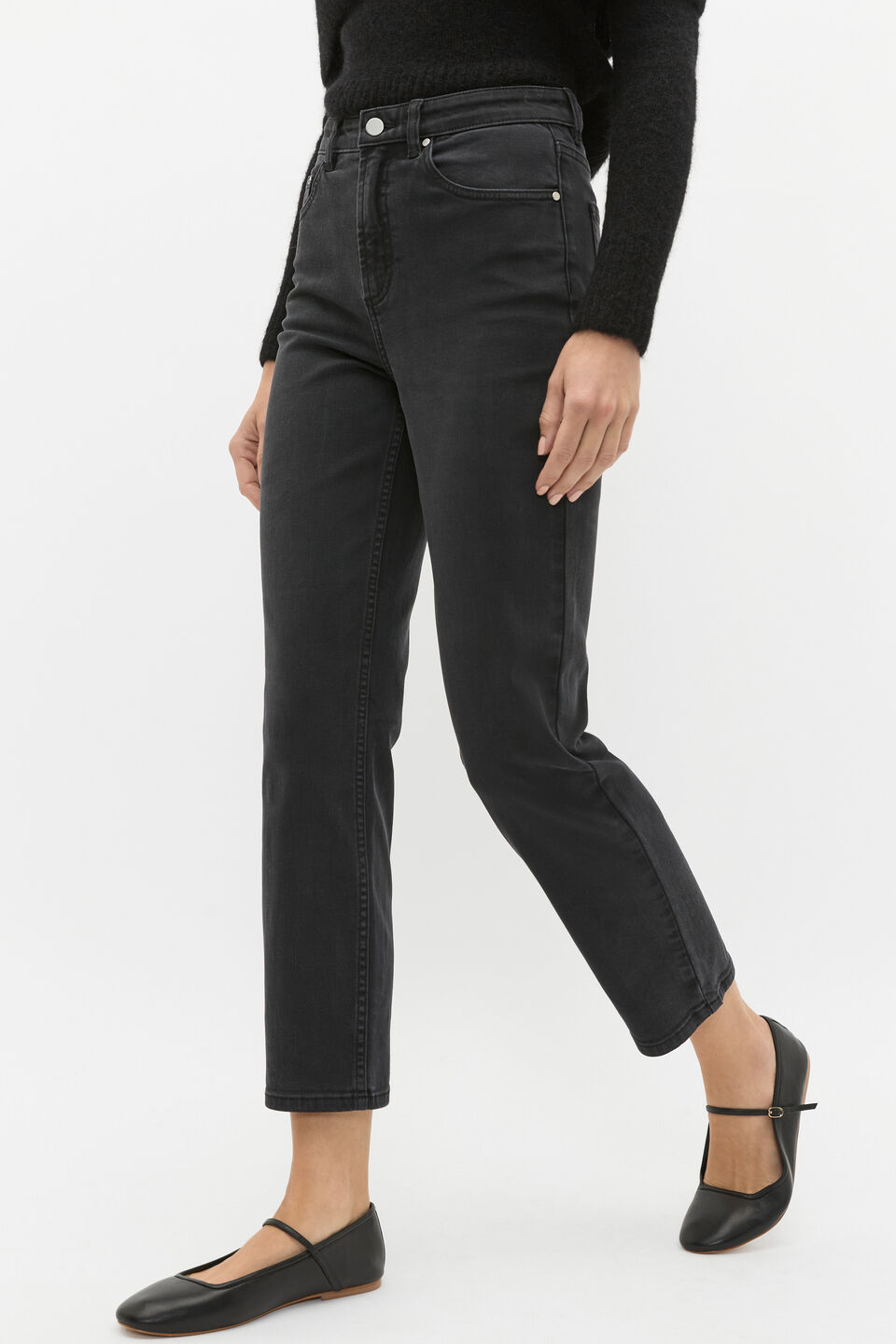 Core Straight Leg Stretch Jean  Washed Black