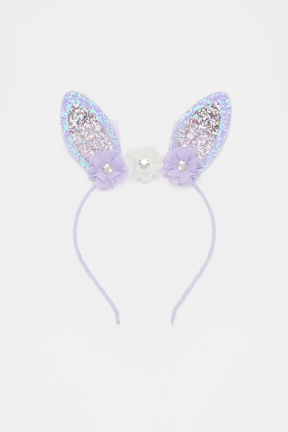 Flower Bunny Ears Head Band  Soft Lilac  hi-res