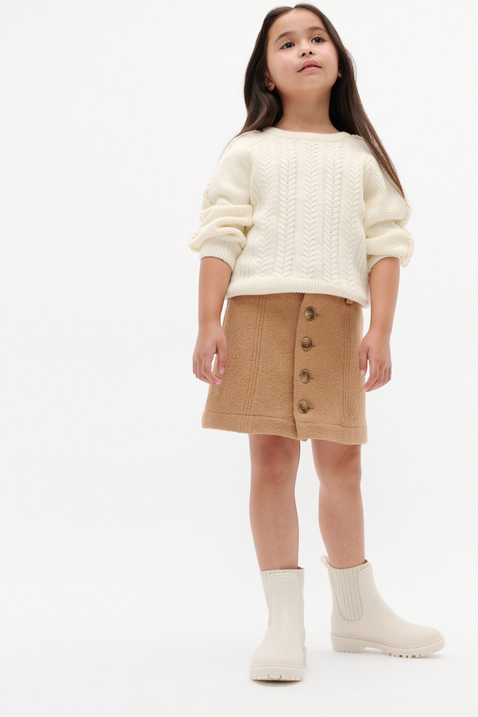 Rib Gusset Gumboot  Classic Cream