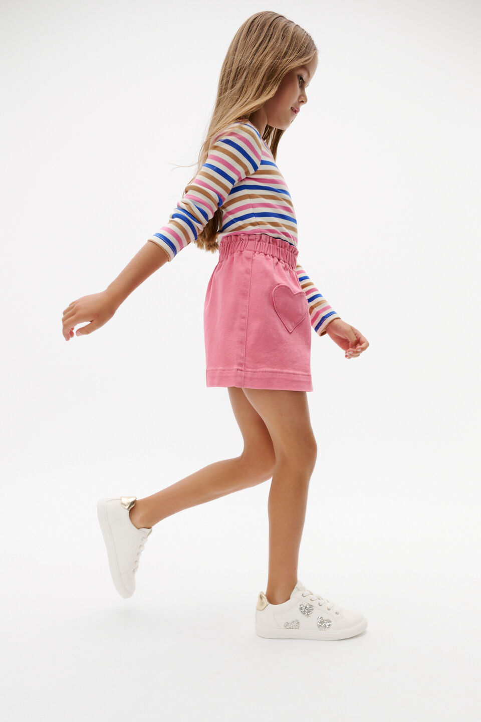 Glitter Heart Sneaker  White