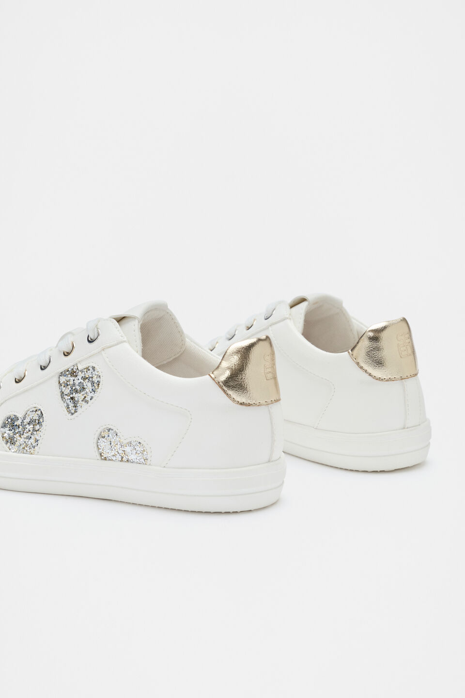 Glitter Heart Sneaker  White