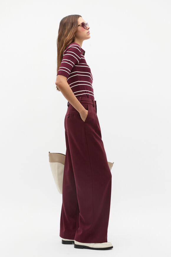 Tailored Pleat Pant  Plum Red  hi-res
