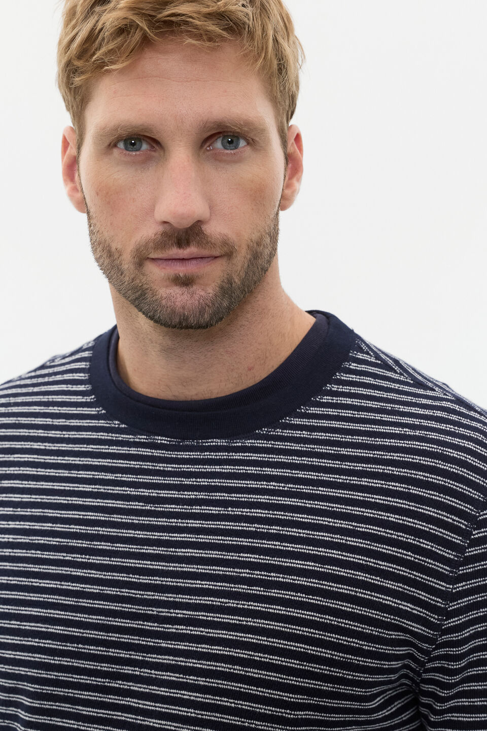 Stripe Crewneck  Midnight Blue Stripe