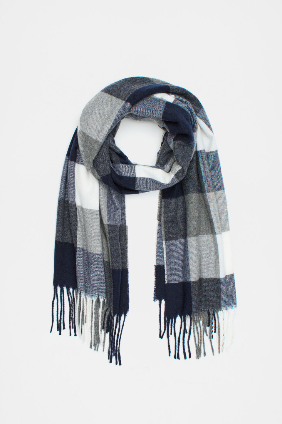 Check Scarf  Twilight Blue