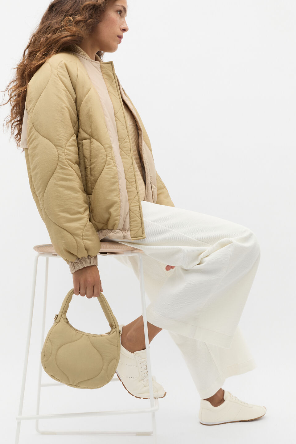 Quilted Mini Bag  Cashew