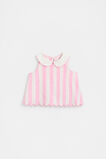 Stripe Scallop Top  Candy Pink  hi-res