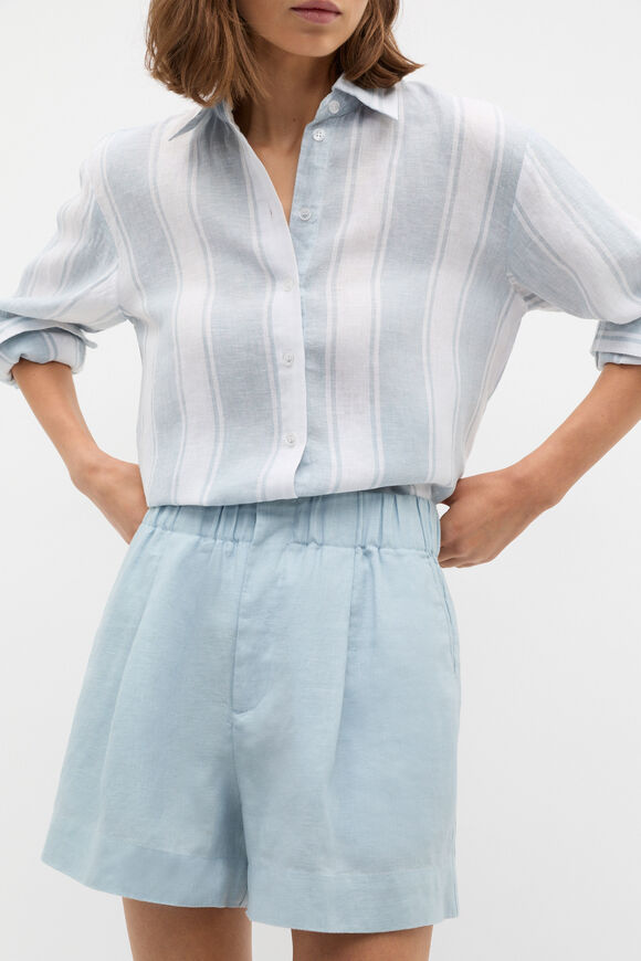 Core Linen Gathered Palazzo Short  Bluebell  hi-res