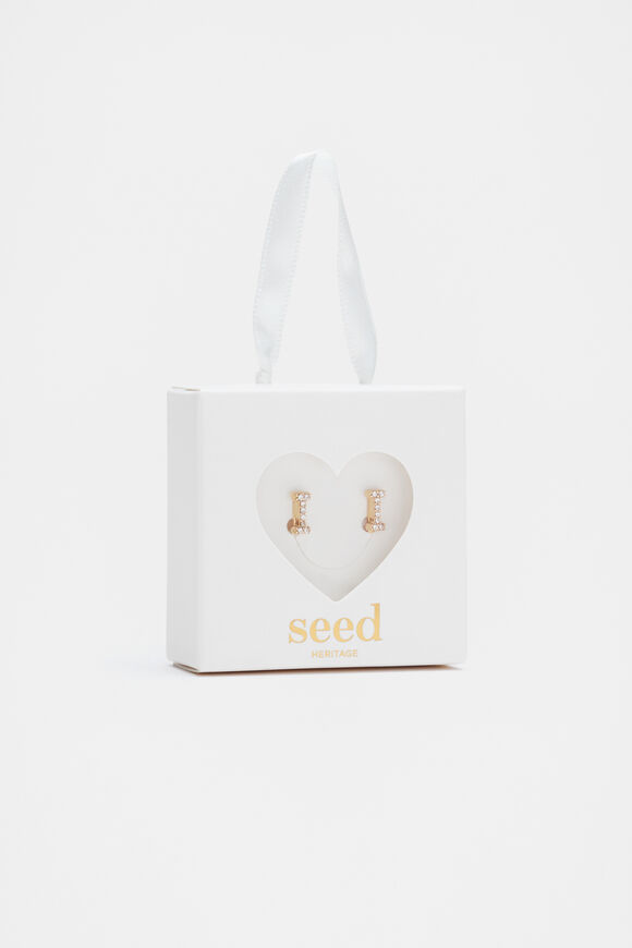 Initial Clip On Earings  I  hi-res