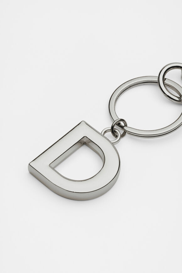 Silver Initials Keyring  D  hi-res
