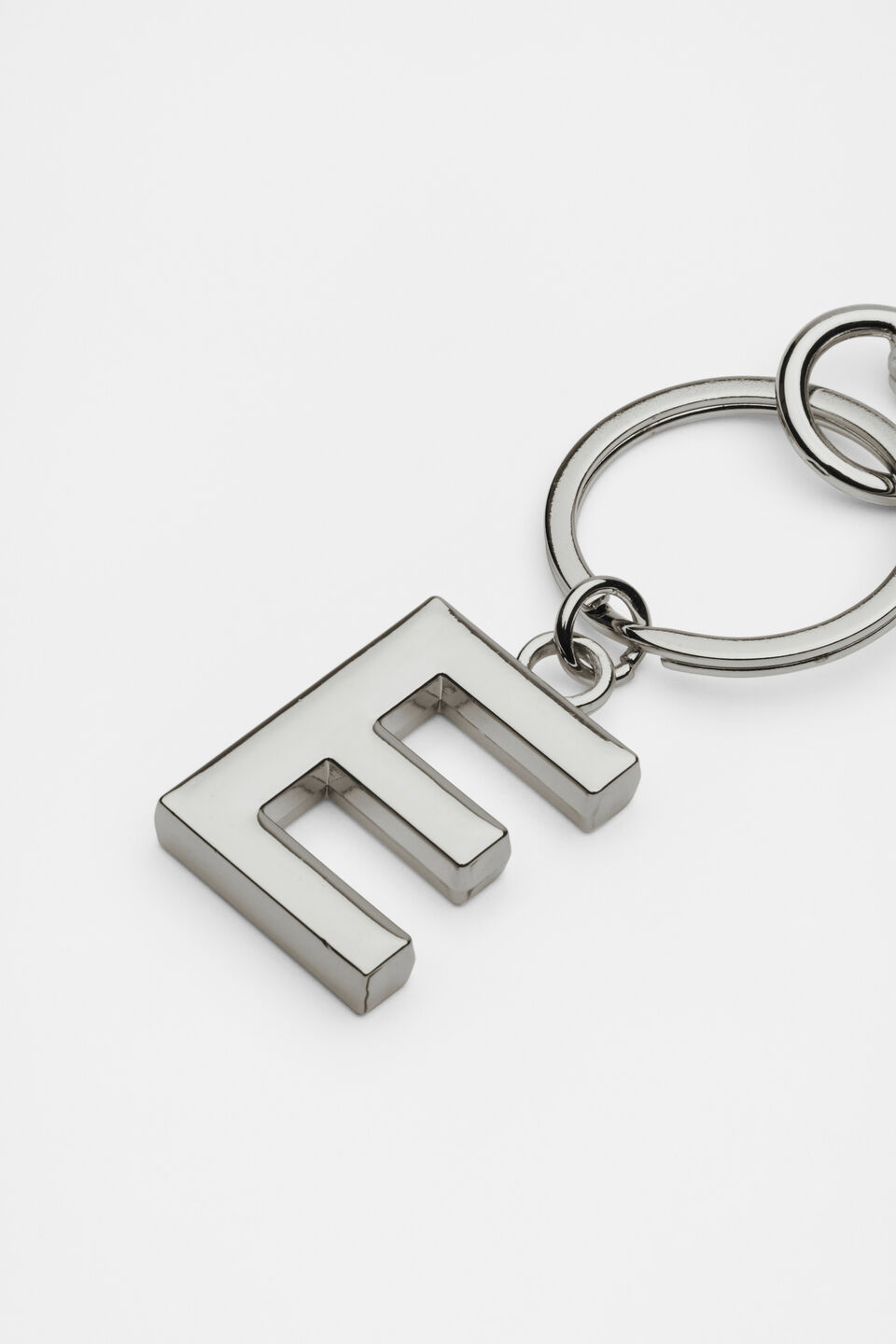 Silver Initials Keyring  E
