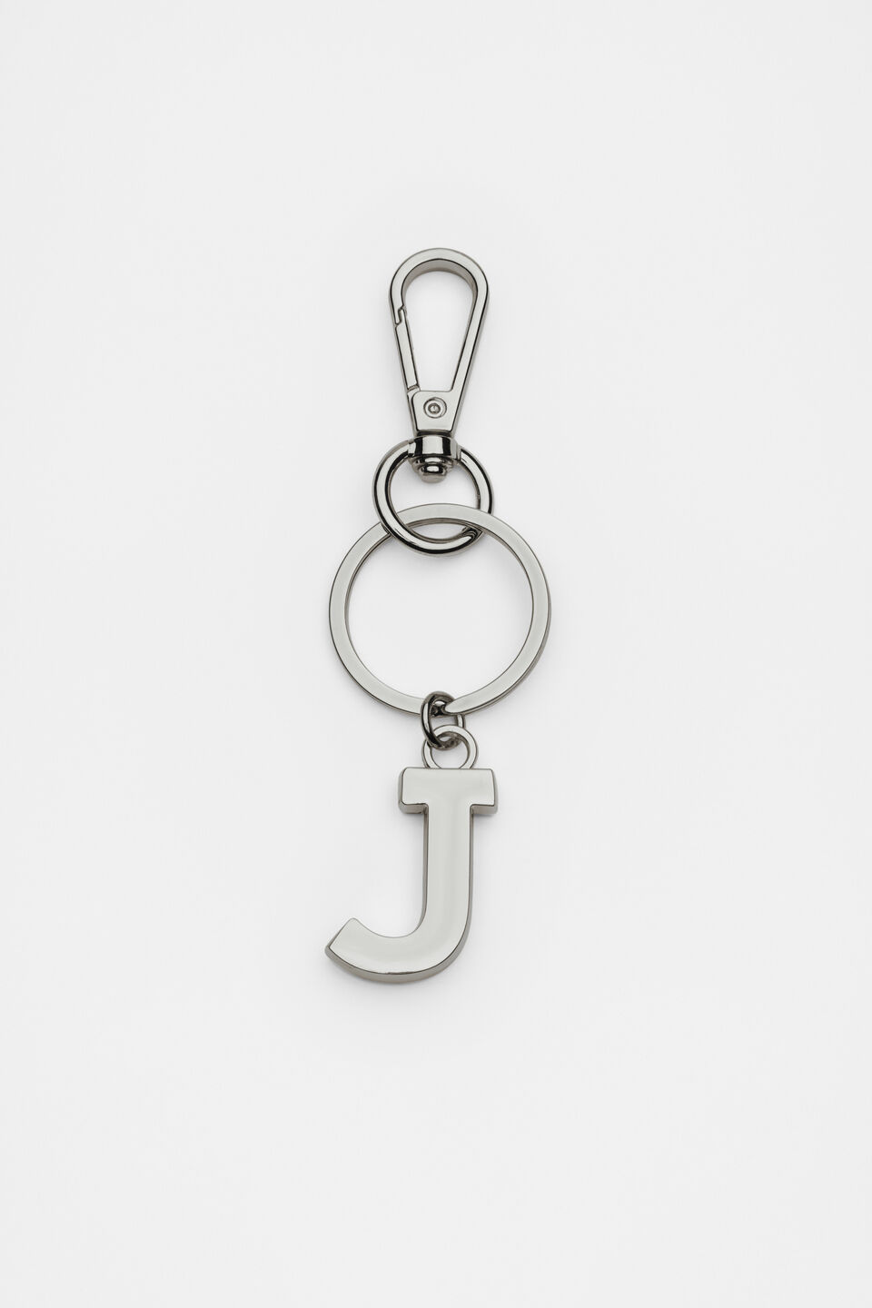 Silver Initials Keyring  J