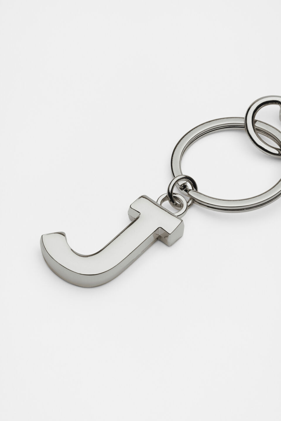 Silver Initials Keyring  J