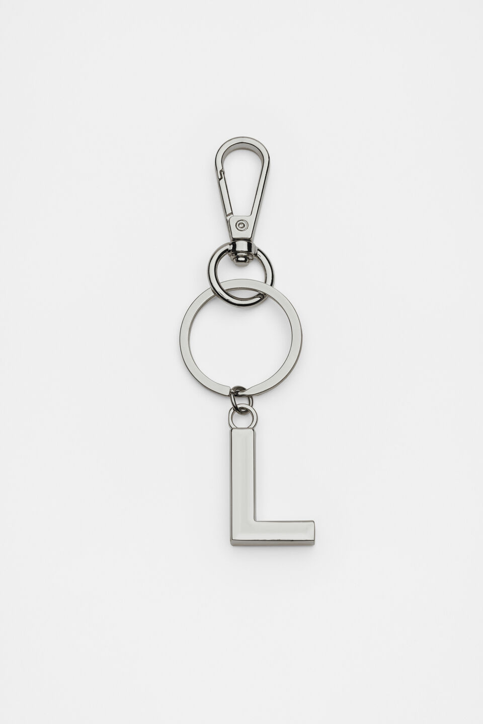 Silver Initials Keyring  L