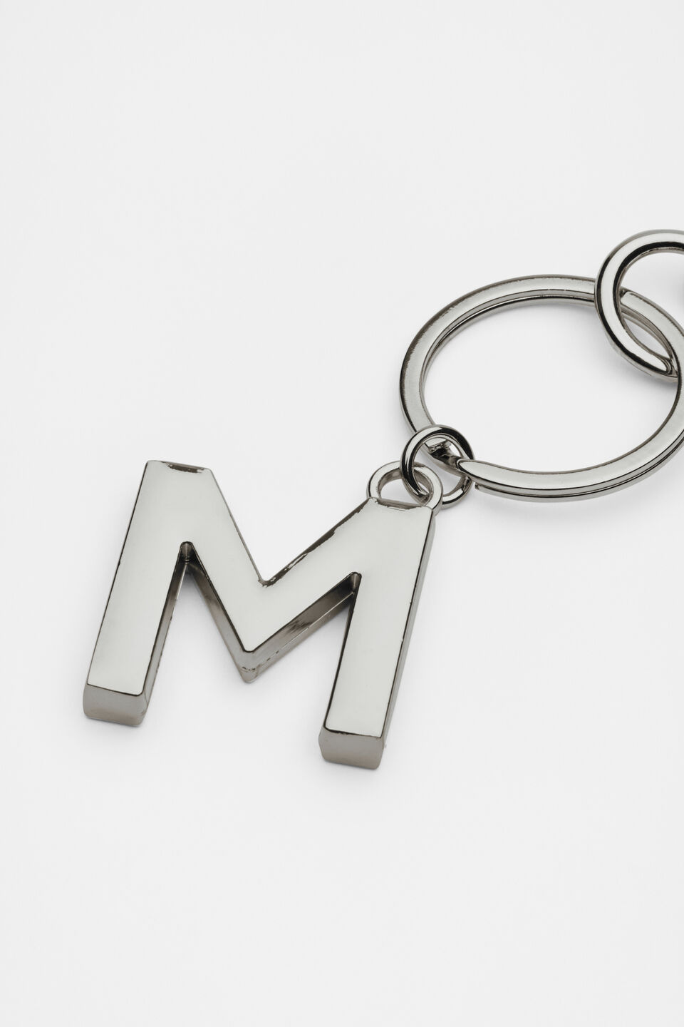 Silver Initials Keyring  M