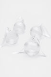 Glass Bauble Pack of 4  Clear  hi-res