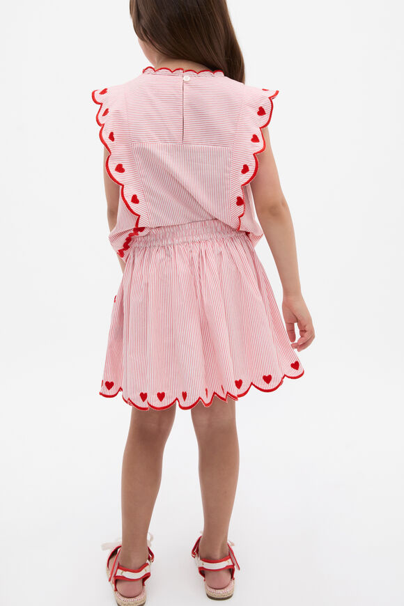 Scallop Stripe Skirt  Strawberry Red  hi-res