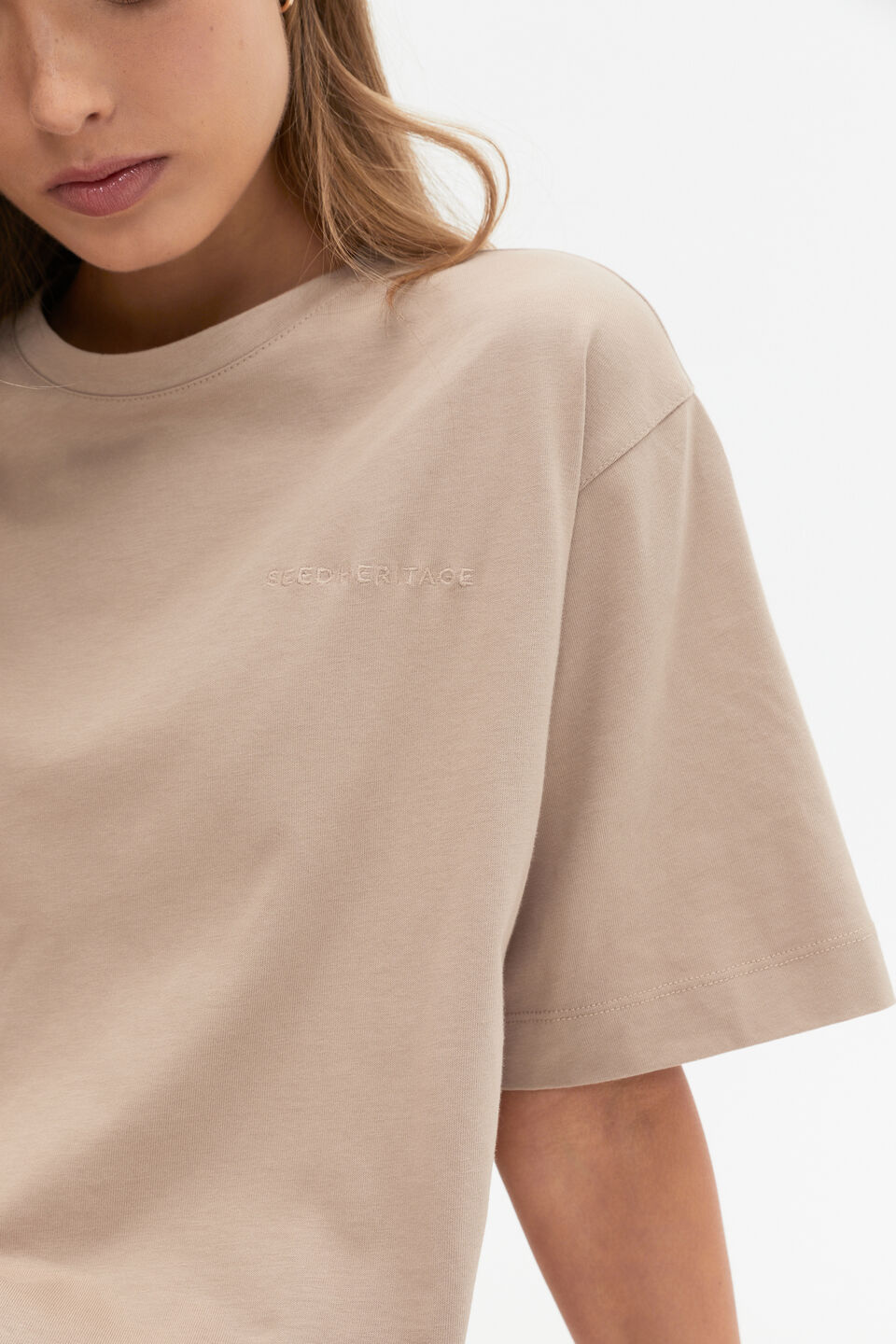 Heritage Embroidered Tee  Cookie