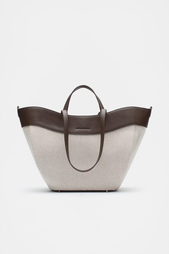 Textured Curved Tote  Dark Espresso  hi-res