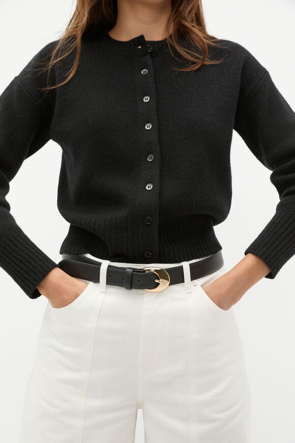 Dove Circle Buckle Belt  Black  hi-res