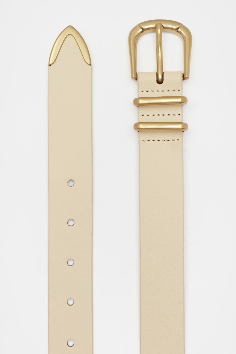 Amara Metal Tip Belt  Marzipan