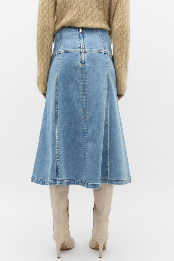 Denim Fit Flare Skirt  Ice Blue Wash  hi-res