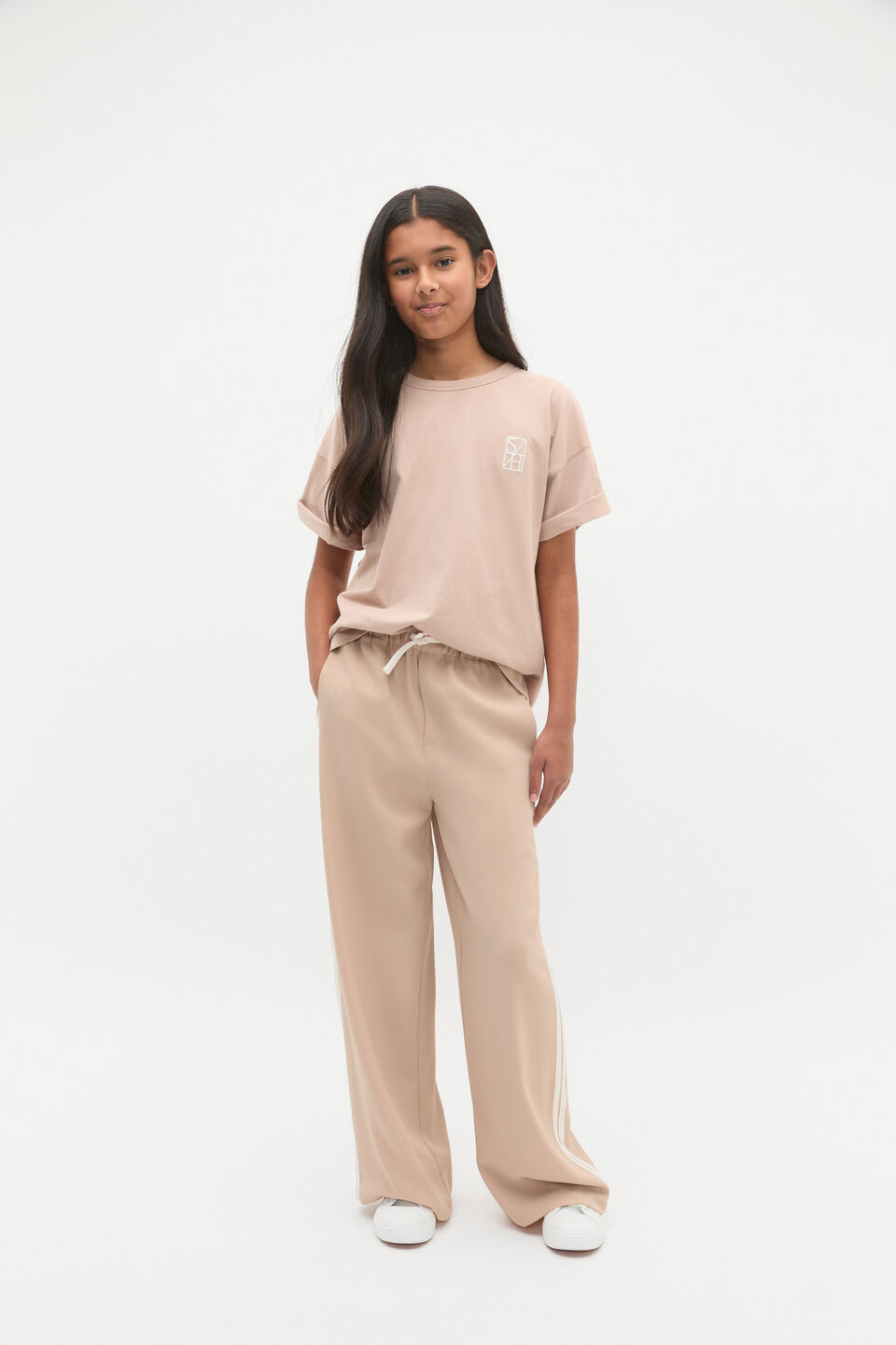 Side Stripe Twill Pant  Neutral