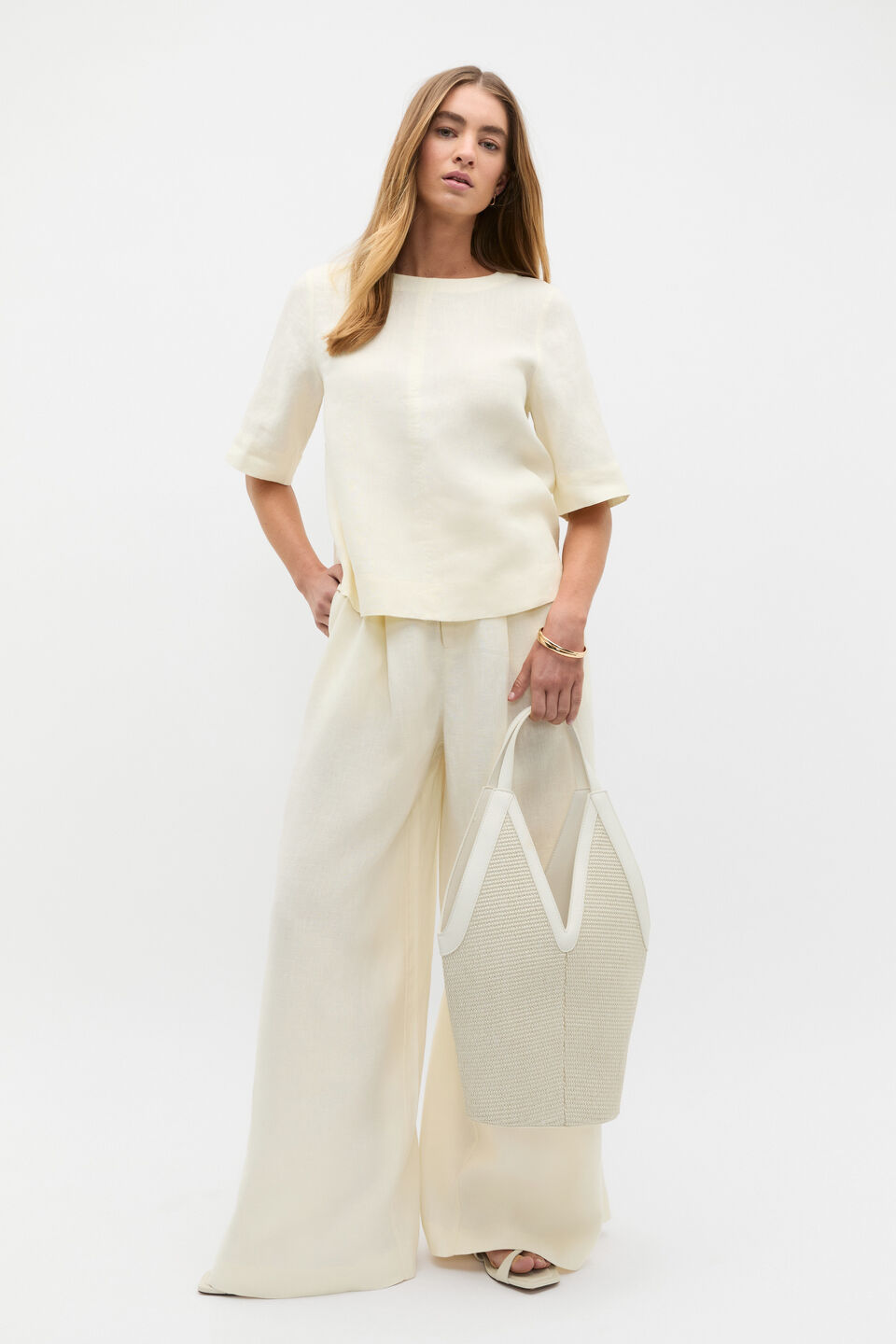 Core Linen Tee  Buttercream