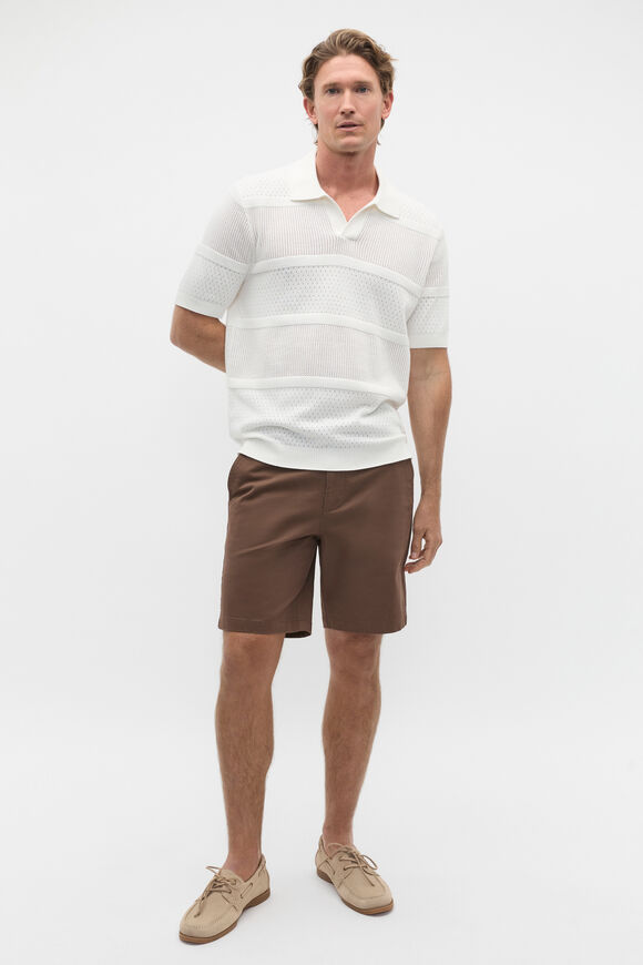 Crochet Knit Polo  Vintage White  hi-res