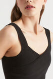Cross Front Knit Top  Black  hi-res