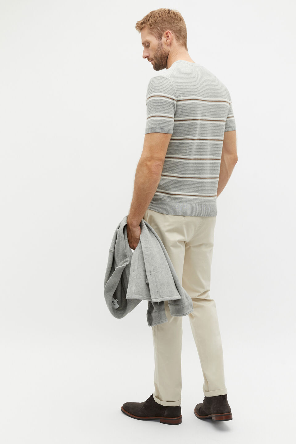 Stripe Knit Tee  Silver Marle Stripe