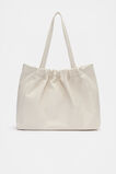 Leather Rouched Tote  Cream  hi-res