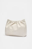 Leather Rouched Tote  Cream  hi-res