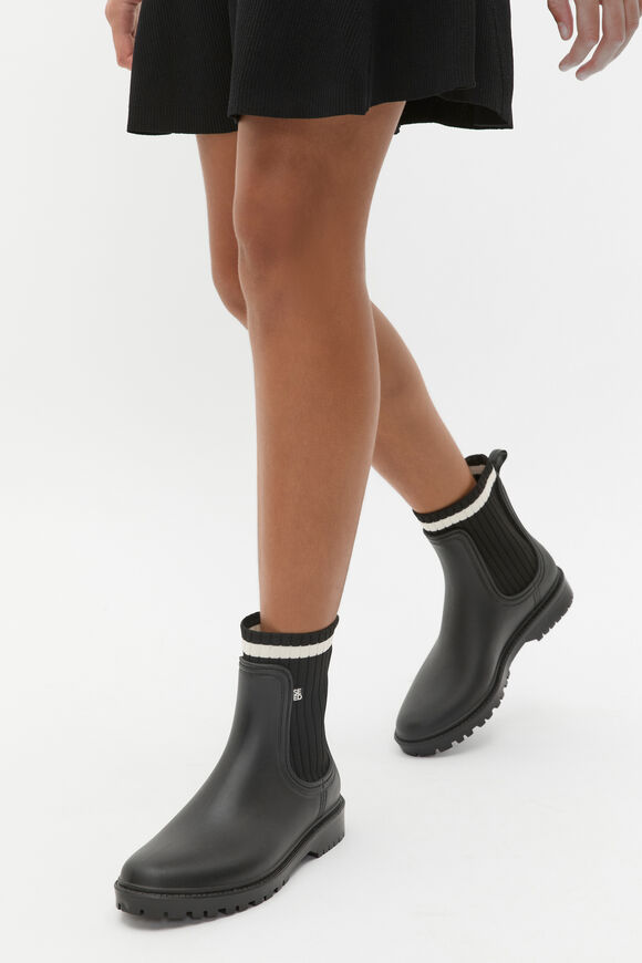 Rib Stripe Gumboot  Black  hi-res