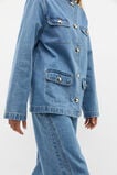Denim Collarless Jacket  Ice Blue Wash  hi-res