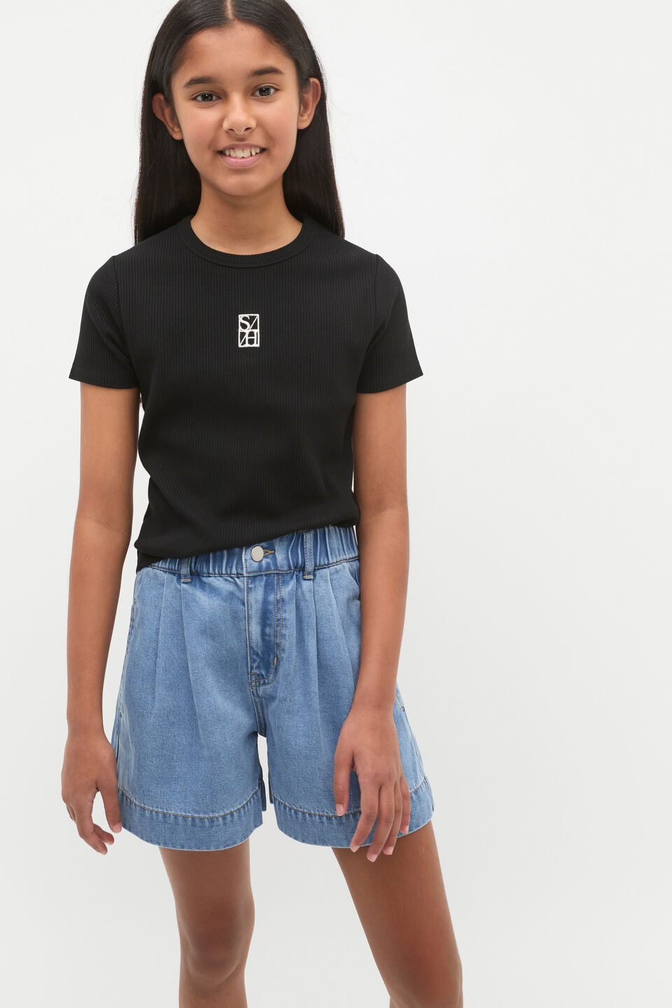 Core Logo Rib Tee  Black