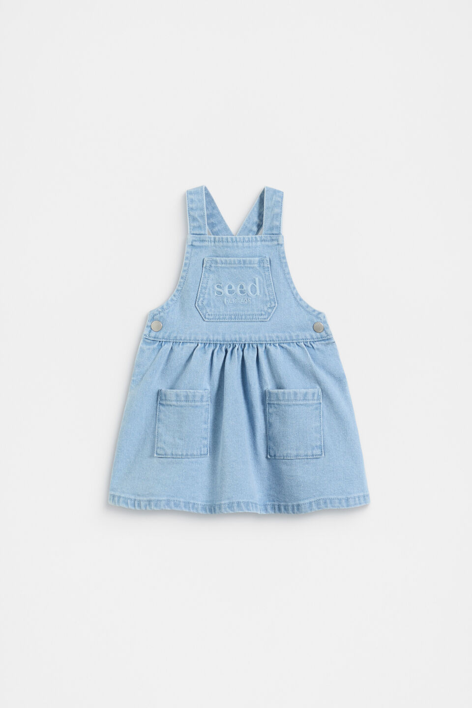 Core Logo Pinafore  Light Wash