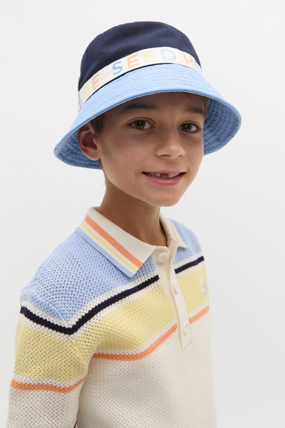 Colourblock Bucket Hat  Blue Multi  hi-res