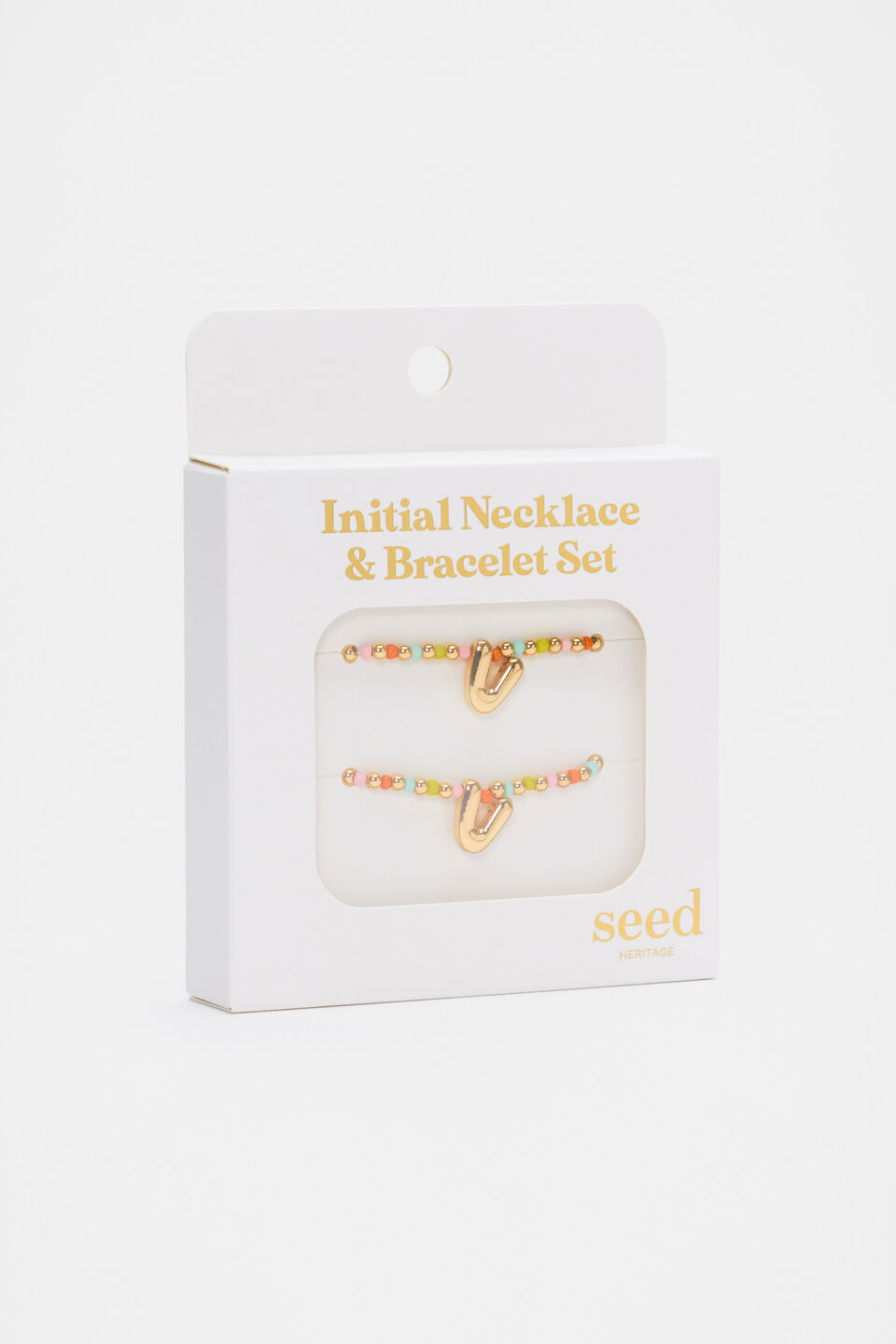 Initial Necklace And Bracelet Set  V