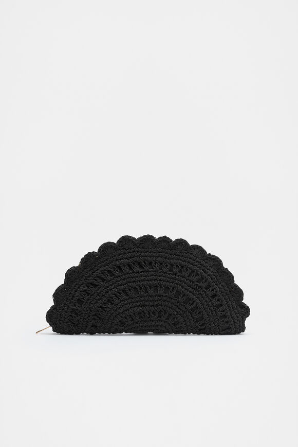 Crochet Lace Clutch  Black  hi-res