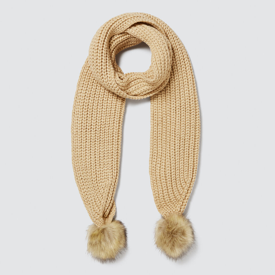 Pom Pom Trim Scarf  