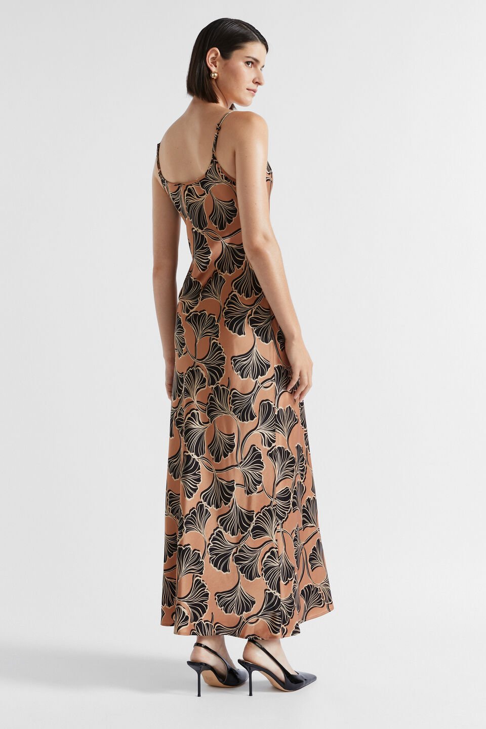 Satin Abstract Floral Slip Dress  Abstract Floral
