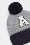 Colourblock Initial Beanie  A  hi-res
