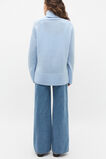 Merino Wool Roll Neck Side Split Knit  Ice Blue  hi-res
