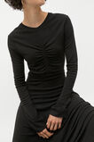 Micro Jersey Ruched Midi Dress  Black  hi-res