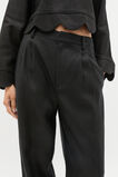 Tailored Linen Pleat Pant  Black  hi-res
